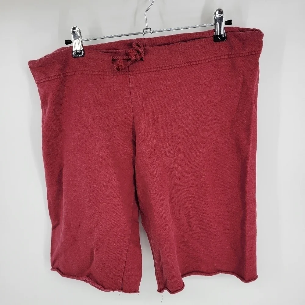 Bella Canvas Womens Red Bermuda Shorts With‎ adjustable Waist 100% Cotton Size M